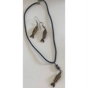 Necklace-Fishies necklace & earrings set